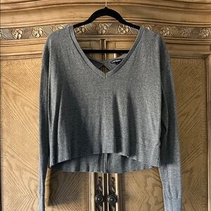 Express Charcoal V-Neck Sweatshirt